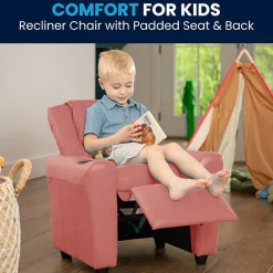 Vana Plush Recliner with Cup Holder for Kids