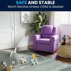 Vana Plush Recliner with Cup Holder for Kids