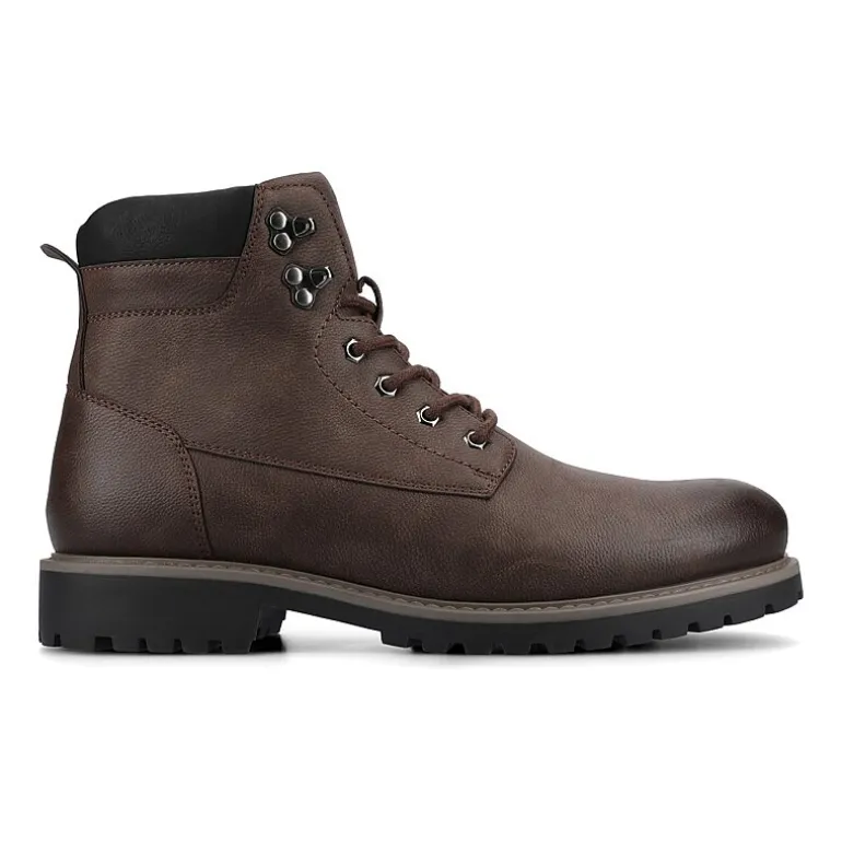 Vance Co Mens Block Heel Combat Boots