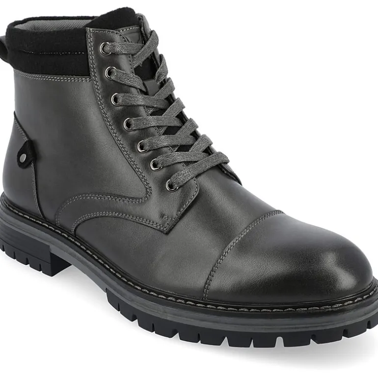 Vance Co Mens Fegan Flat Heel Lace-Up Boots