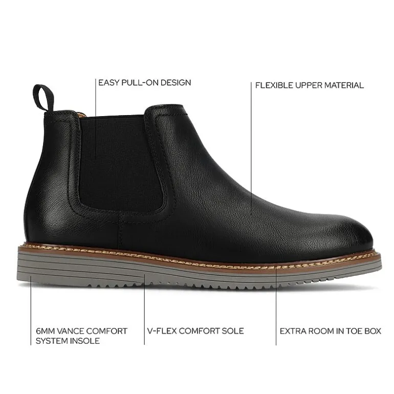 Vance Co Mens Salter Flat Heel Chelsea Boots