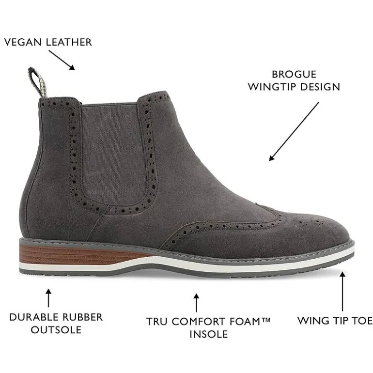 Vance Co Mens Thorpe Flat Heel Chelsea Boots