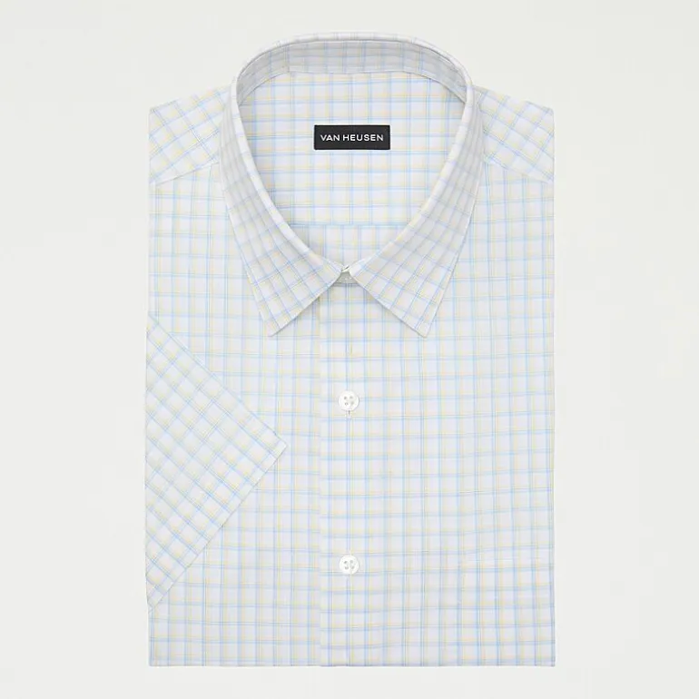 Van Heusen Big And Tall Easy Care Poplin Mens Regular Fit Easy Care Short Sleeve Dress Shirt