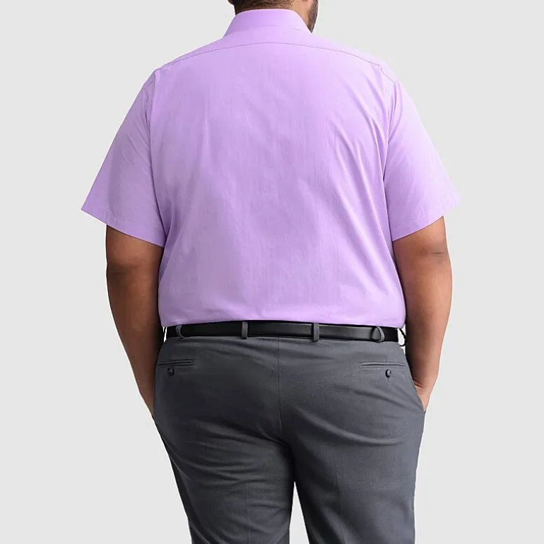 Van Heusen Big And Tall Easy Care Poplin Mens Regular Fit Easy Care Short Sleeve Dress Shirt