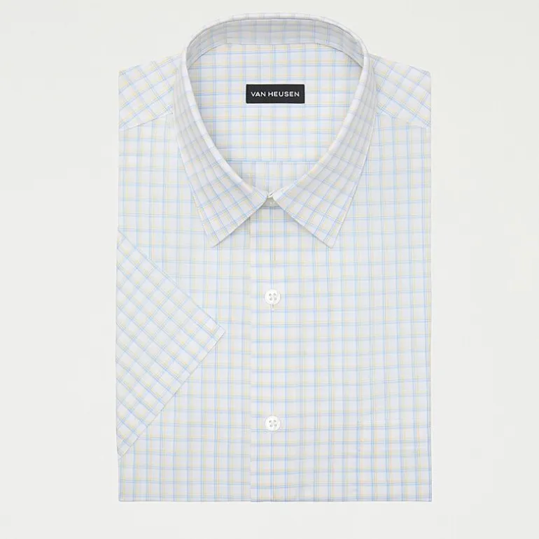 Van Heusen Big And Tall Easy Care Poplin Mens Regular Fit Easy Care Short Sleeve Dress Shirt