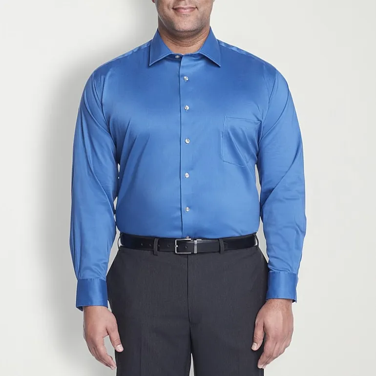 Van Heusen Big and Tall Ultra Flex Mens Regular Fit Wrinkle Free Long Sleeve Dress Shirt