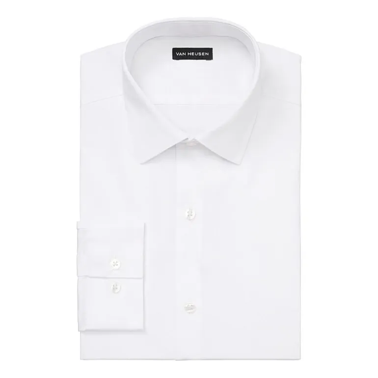 Van Heusen Comfort Performance Mens Slim Fit Stretch Fabric Wrinkle Free Long Sleeve Dress Shirt