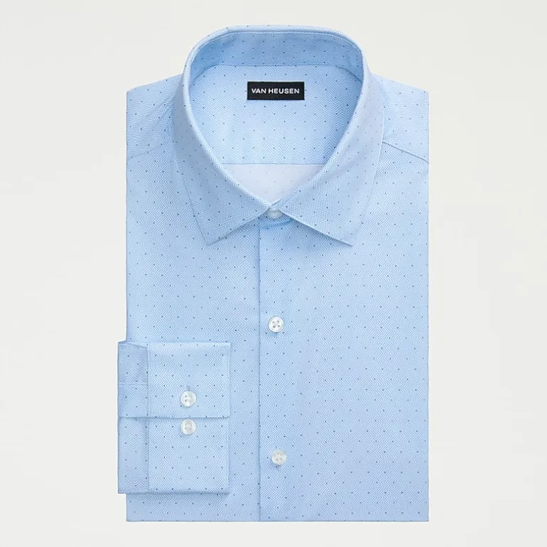 Van Heusen Comfort Performance Mens Slim Fit Stretch Fabric Wrinkle Free Long Sleeve Dress Shirt