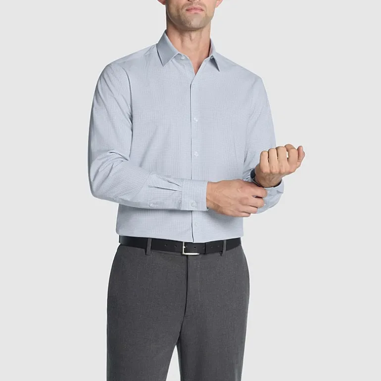 Van Heusen Comfort Performance Mens Slim Fit Stretch Fabric Wrinkle Free Long Sleeve Dress Shirt