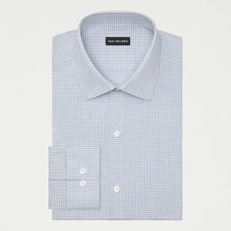 Van Heusen Comfort Performance Mens Slim Fit Stretch Fabric Wrinkle Free Long Sleeve Dress Shirt