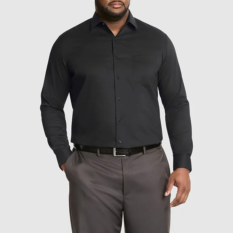Van Heusen Everyday Defense Mens Big & Tall Classic Fit Stretch Fabric Wrinkle Free Long Sleeve Dress Shirt