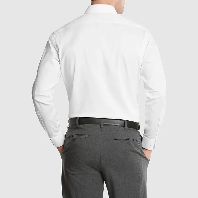 Van Heusen Everyday Defense Stain Shield Fitted Mens Modern Fit Stretch Fabric Wrinkle Free Long Sleeve Dress Shirt