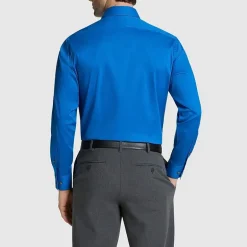 Van Heusen Everyday Defense Stain Shield Fitted Mens Modern Fit Stretch Fabric Wrinkle Free Long Sleeve Dress Shirt