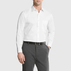 Van Heusen Everyday Defense Stain Shield Fitted Mens Modern Fit Stretch Fabric Wrinkle Free Long Sleeve Dress Shirt