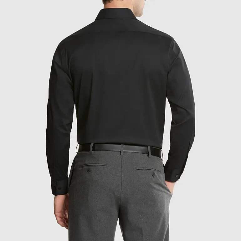 Van Heusen Everyday Defense Stain Shield Fitted Mens Modern Fit Stretch Fabric Wrinkle Free Long Sleeve Dress Shirt
