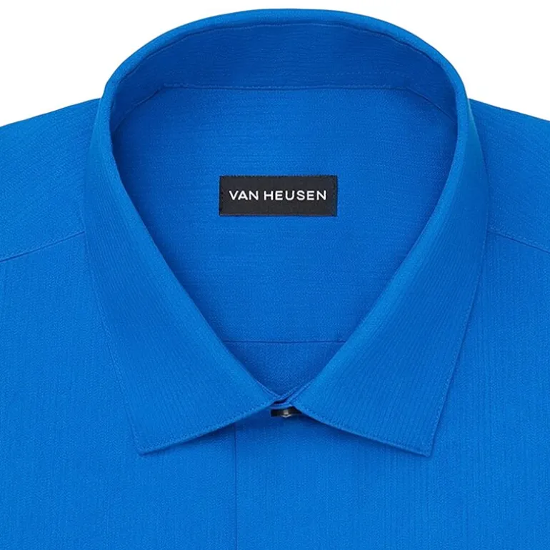 Van Heusen Everyday Defense Stain Shield Fitted Mens Modern Fit Stretch Fabric Wrinkle Free Long Sleeve Dress Shirt