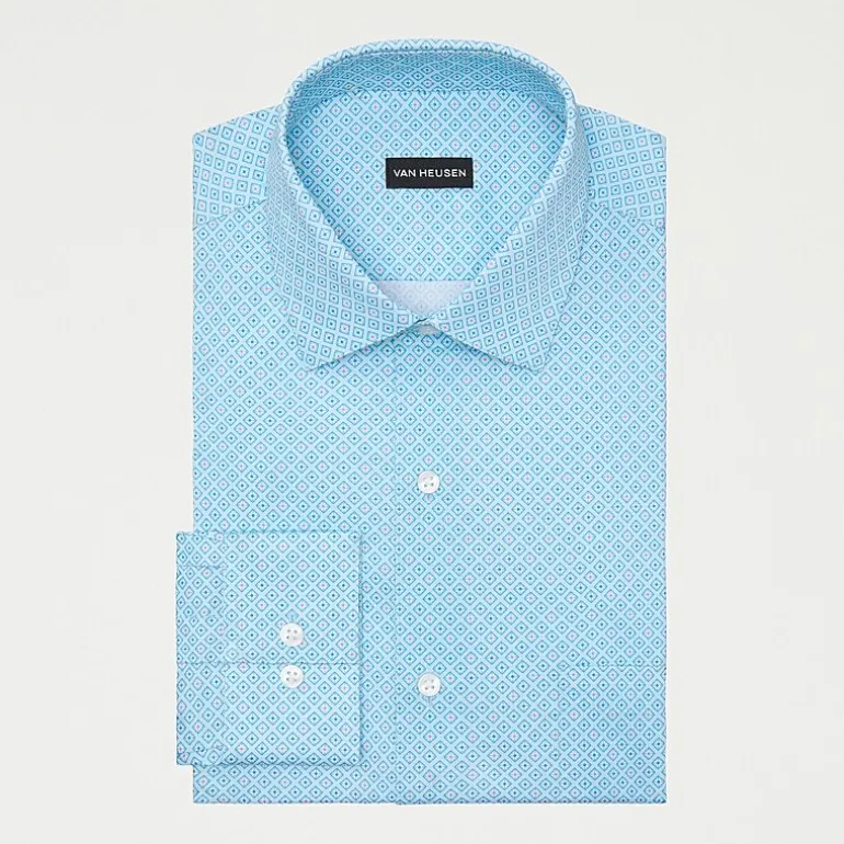 Van Heusen Everyday Defense Stain Shield Mens Regular Fit Stretch Fabric Wrinkle Free Long Sleeve Dress Shirt