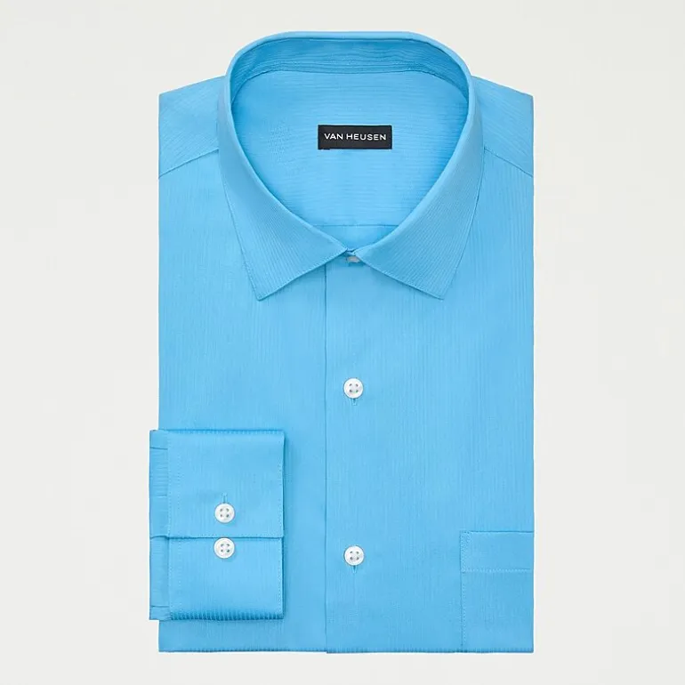 Van Heusen Everyday Defense Stain Shield Mens Regular Fit Stretch Fabric Wrinkle Free Long Sleeve Dress Shirt