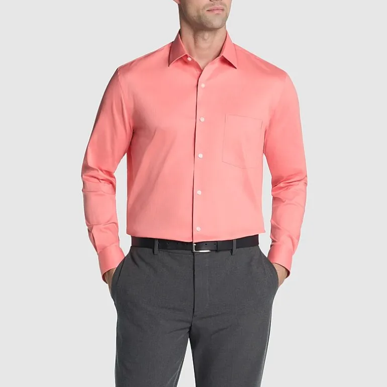 Van Heusen Everyday Defense Stain Shield Mens Regular Fit Stretch Fabric Wrinkle Free Long Sleeve Dress Shirt