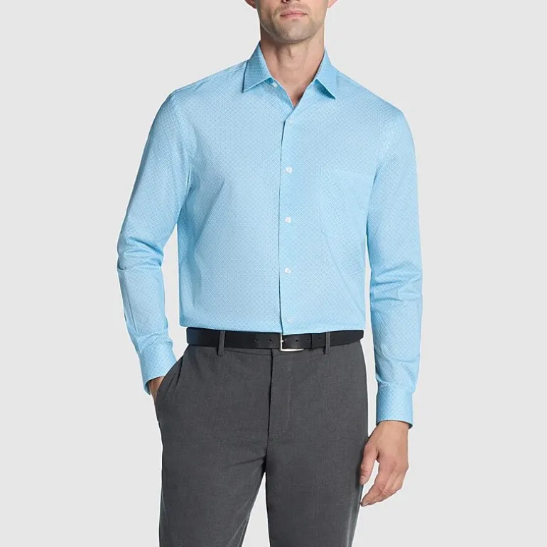 Van Heusen Everyday Defense Stain Shield Mens Regular Fit Stretch Fabric Wrinkle Free Long Sleeve Dress Shirt