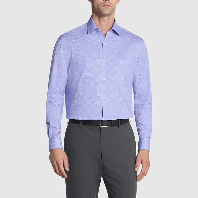 Van Heusen Everyday Defense Stain Shield Mens Regular Fit Stretch Fabric Wrinkle Free Long Sleeve Dress Shirt