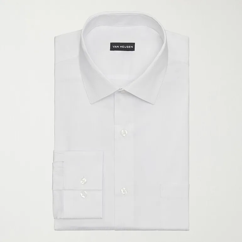 Van Heusen Everyday Defense Stain Shield Mens Regular Fit Stretch Fabric Wrinkle Free Long Sleeve Dress Shirt