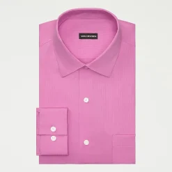 Van Heusen Everyday Defense Stain Shield Fitted Mens Modern Fit Stretch Fabric Wrinkle Free Long Sleeve Dress Shirt