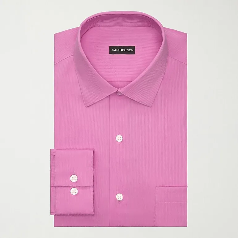 Van Heusen Everyday Defense Stain Shield Mens Regular Fit Stretch Fabric Wrinkle Free Long Sleeve Dress Shirt
