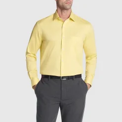 Van Heusen Everyday Defense Stain Shield Mens Regular Fit Stretch Fabric Wrinkle Free Long Sleeve Dress Shirt