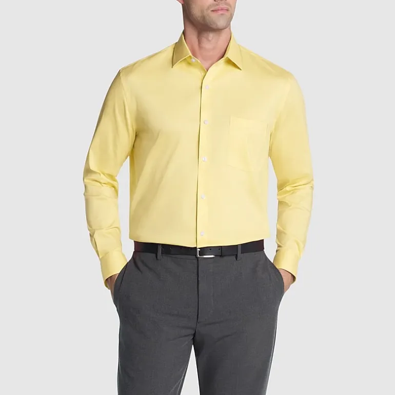 Van Heusen Everyday Defense Stain Shield Mens Regular Fit Stretch Fabric Wrinkle Free Long Sleeve Dress Shirt