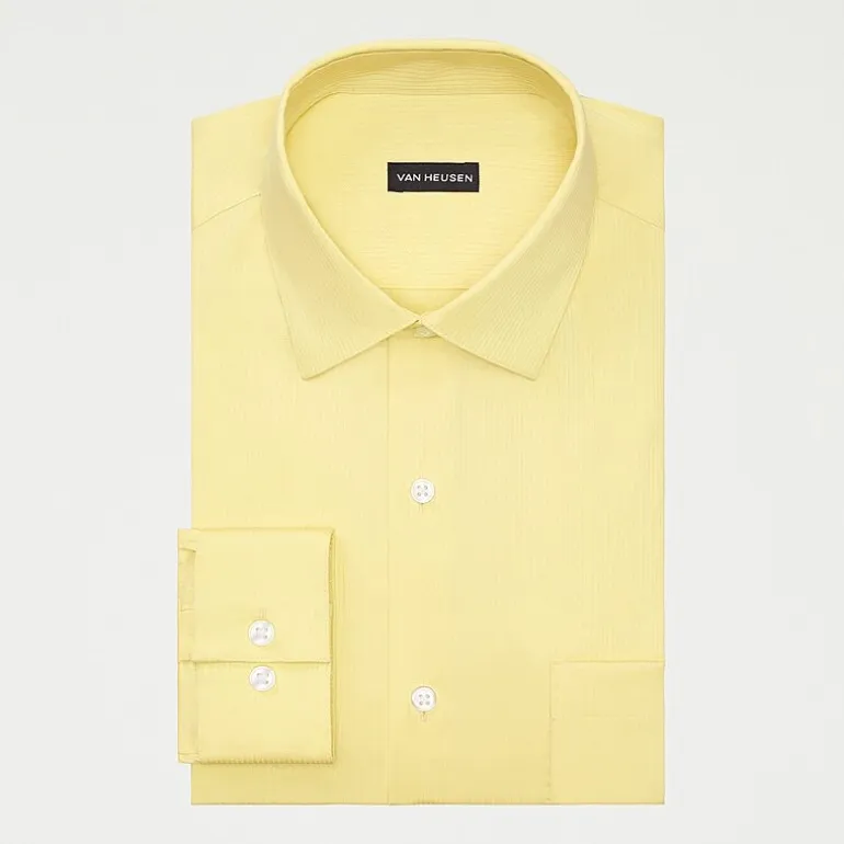Van Heusen Everyday Defense Stain Shield Mens Regular Fit Stretch Fabric Wrinkle Free Long Sleeve Dress Shirt