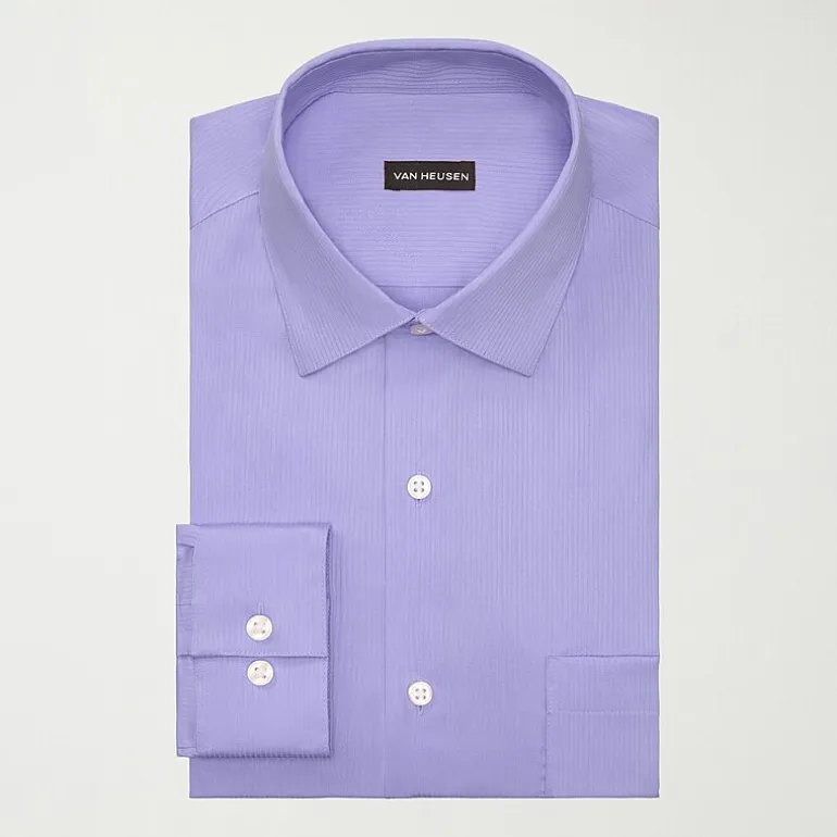 Van Heusen Everyday Defense Stain Shield Mens Regular Fit Stretch Fabric Wrinkle Free Long Sleeve Dress Shirt