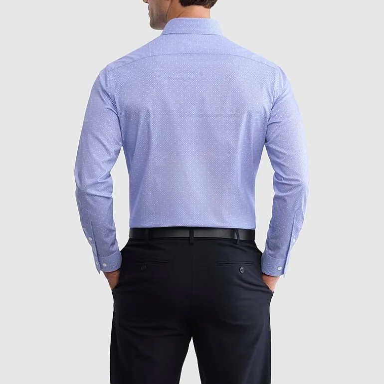 Van Heusen Everyday Defense Stain Shield Fitted Mens Modern Fit Stretch Fabric Wrinkle Free Long Sleeve Dress Shirt