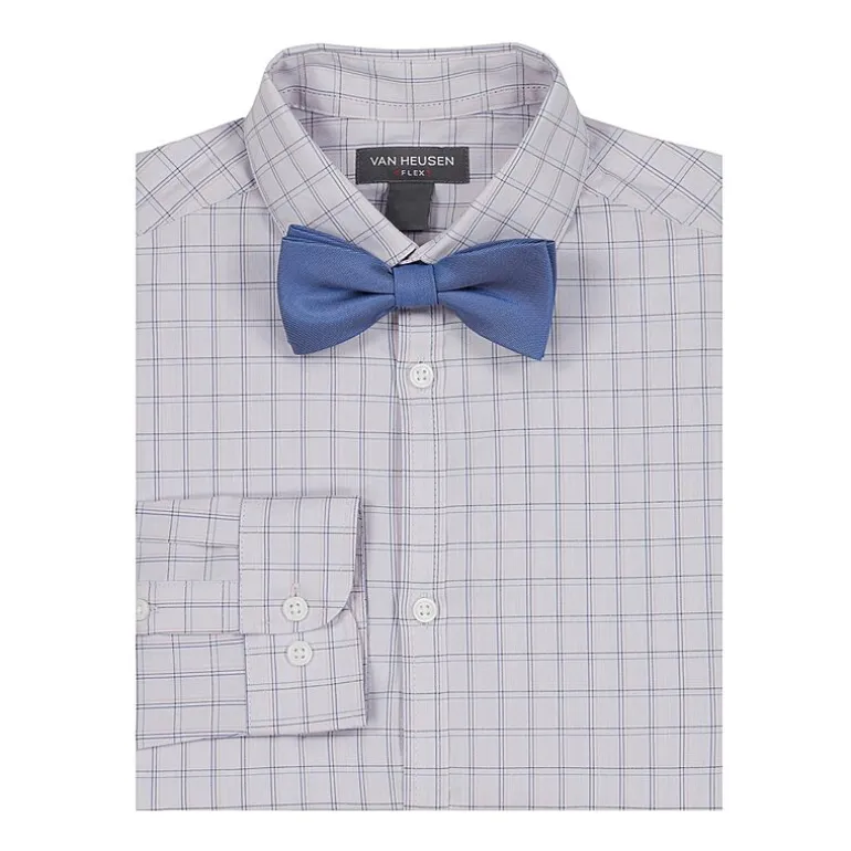 Van Heusen Little & Big Kid Boys Stretch Fabric Long Sleeve Point Collar Shirt + Tie Set