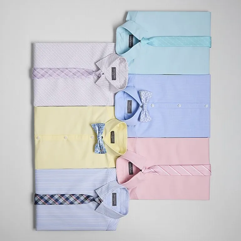 Van Heusen Little & Big Kid Boys Stretch Fabric Long Sleeve Point Collar Shirt + Tie Set