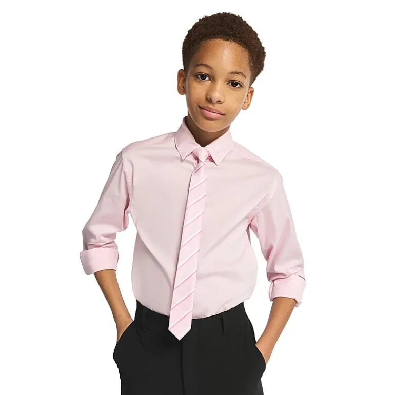 Van Heusen Little & Big Kid Boys Stretch Fabric Long Sleeve Point Collar Shirt + Tie Set