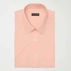 Van Heusen Poplin Mens Regular Fit Easy Care Wrinkle Free Short Sleeve Dress Shirt