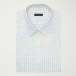 Van Heusen Poplin Mens Regular Fit Easy Care Wrinkle Free Short Sleeve Dress Shirt