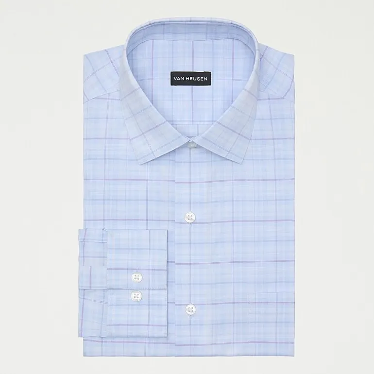Van Heusen Ultra Flex Mens Regular Fit Stretch Fabric Wrinkle Free Long Sleeve Dress Shirt