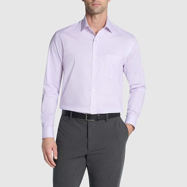 Van Heusen Ultra Flex Mens Regular Fit Stretch Fabric Wrinkle Free Long Sleeve Dress Shirt