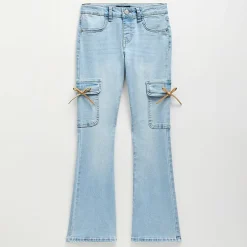 Vanilla Star Big Kid Girls Bow Cargo Flare Leg Jean