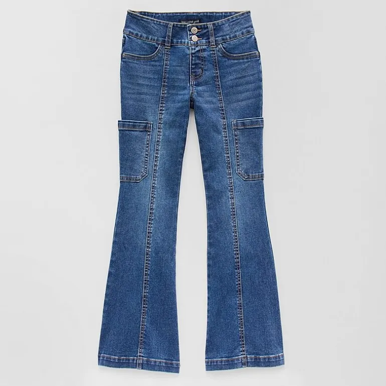 Vanilla Star Big Kid Girls Cargo Flare Leg Jean