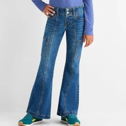 Vanilla Star Big Kid Girls Cargo Flare Leg Jean