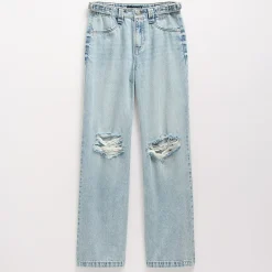 Vanilla Star Big Kid Girls Distressed Wide Leg Jean