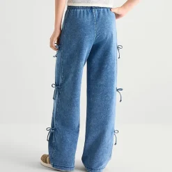 Vanilla Star Big Kid Girls Knit Bow Wide Leg Jean