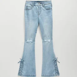 Vanilla Star Big Kid Girls Lace Up Flare Leg Jean
