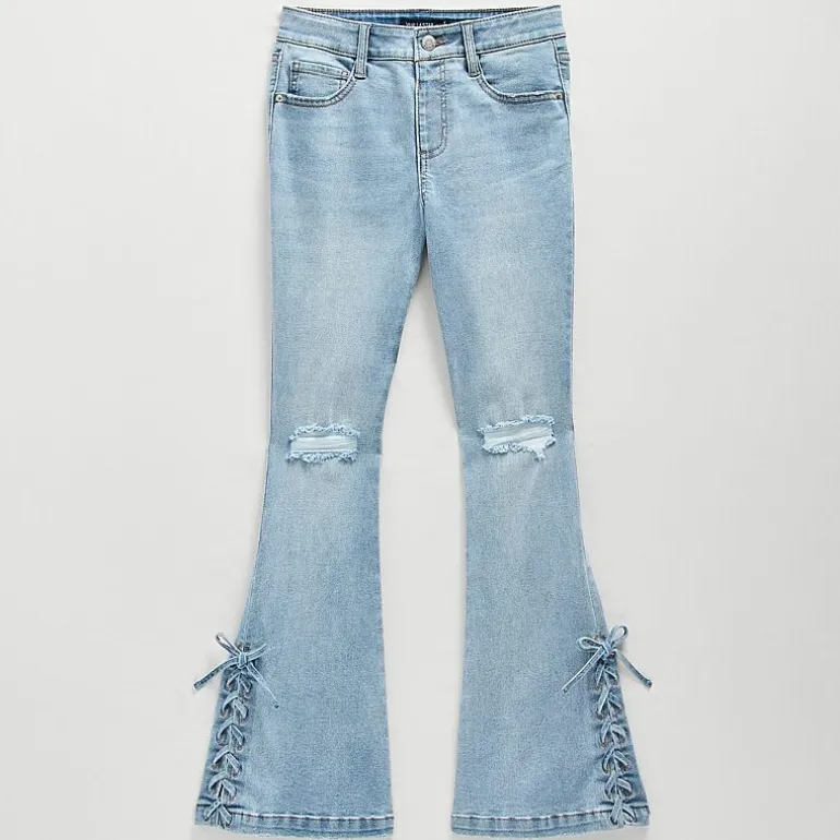 Vanilla Star Big Kid Girls Lace Up Flare Leg Jean