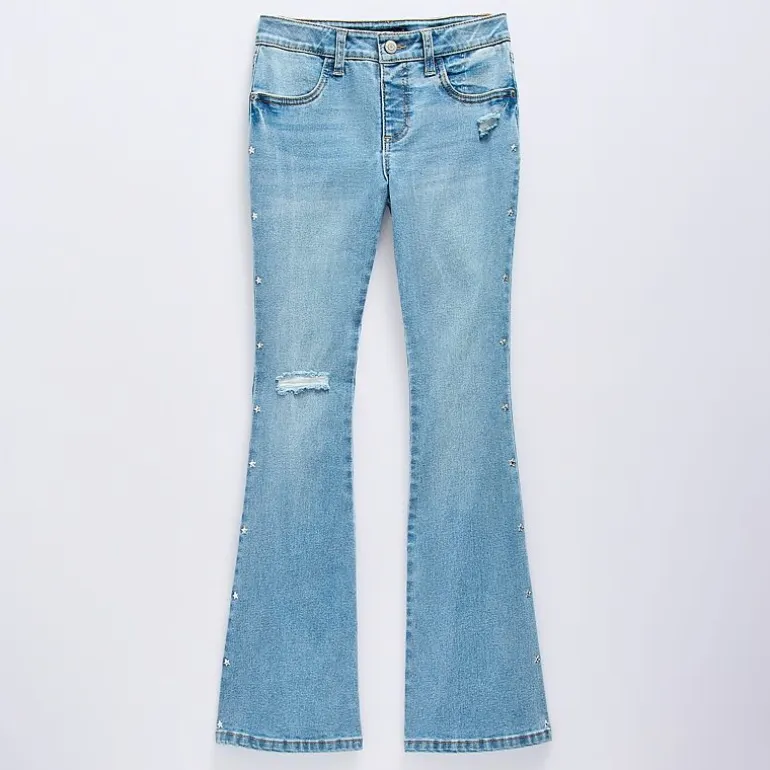 Vanilla Star Big Kid Girls Star Studded Flare Leg Jean