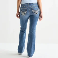 Vanilla Star Womens Juniors Mid Rise Bootcut Jean