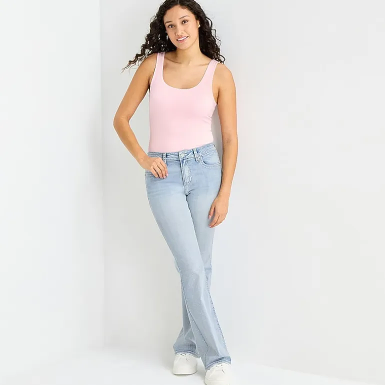 Vanilla Star Womens Juniors Mid Rise Bootcut Jean